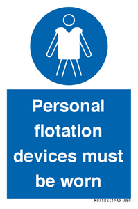 Personal flotation devices must be worn